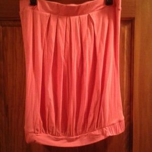 Pink tube top with elastic waist